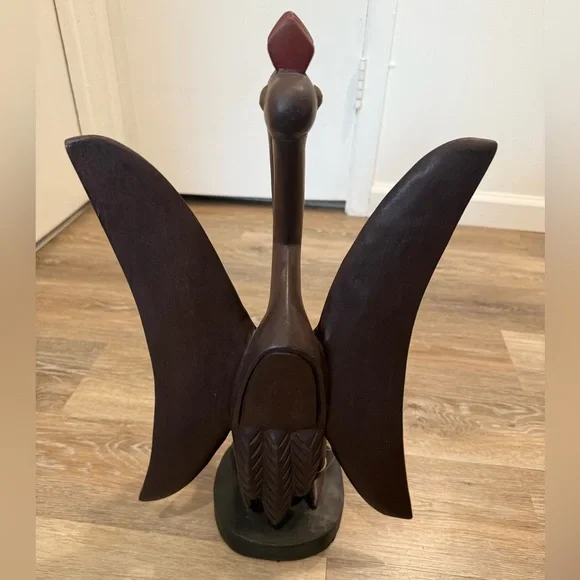 Pier 1 Hand Carved Wood “Kalao”, Bird Art Sculpture with Tag. - Picture 8 of 12